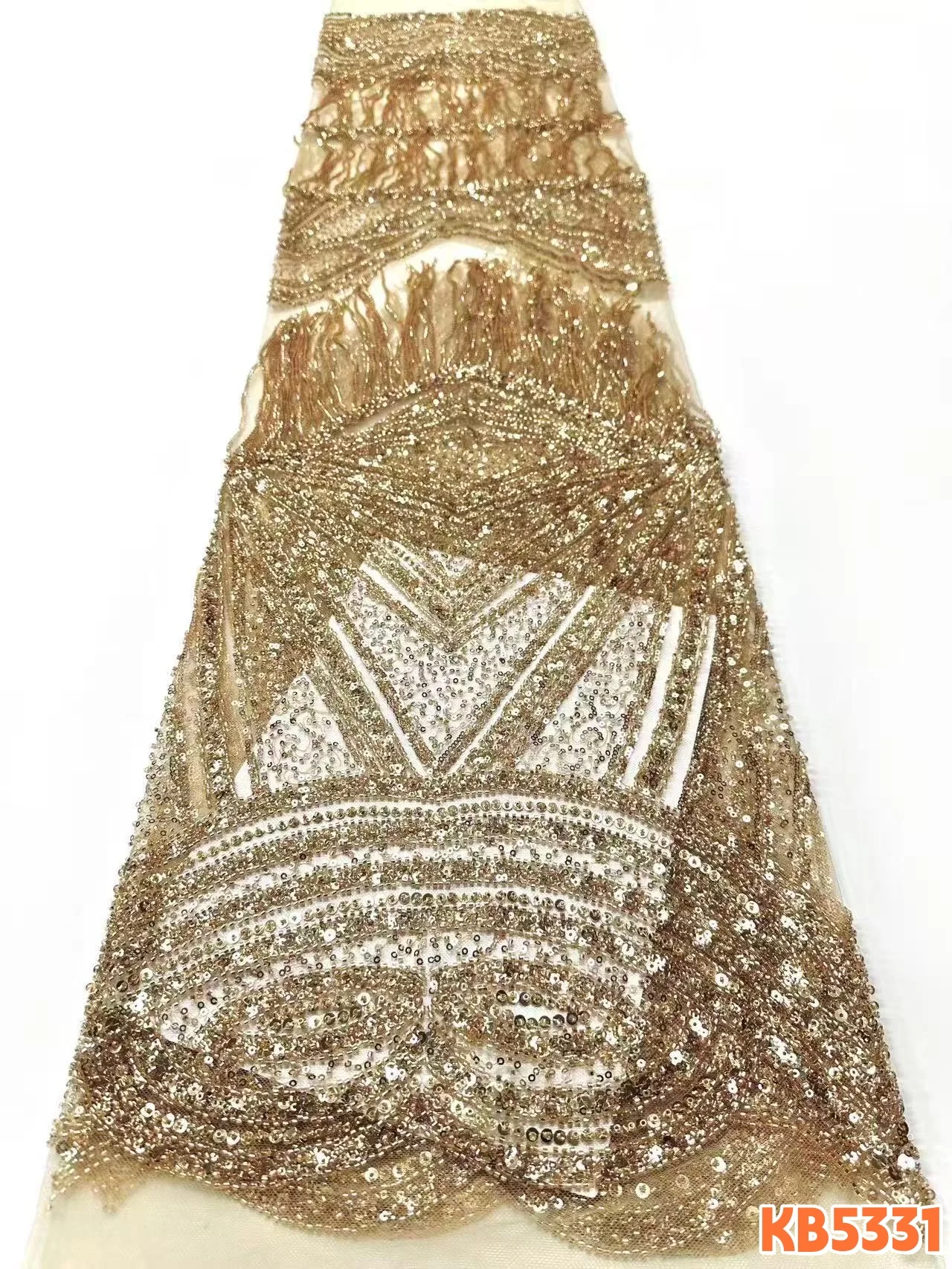 

Ткань для африканских свадебных платьев: зеленое французское сетчатое полотно с бахромой, бисером и пайетками, 1 ярд, KB5331