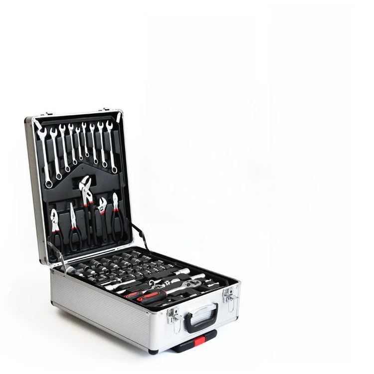 

186-piece trolley case, set of tools, aluminum case, four layers, hardware combination, auto repair, household