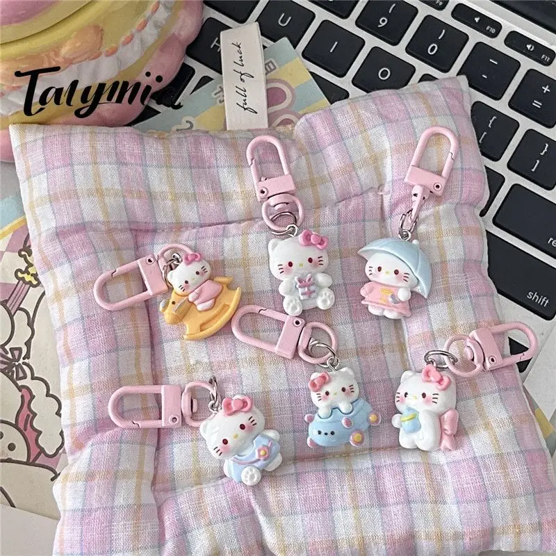 HelloKitty Keychain Cute Cartoon Girl Heart Sweet Pendant Couple Girlfriend Accessories Gifts Anime  Hello Kitty Keychain