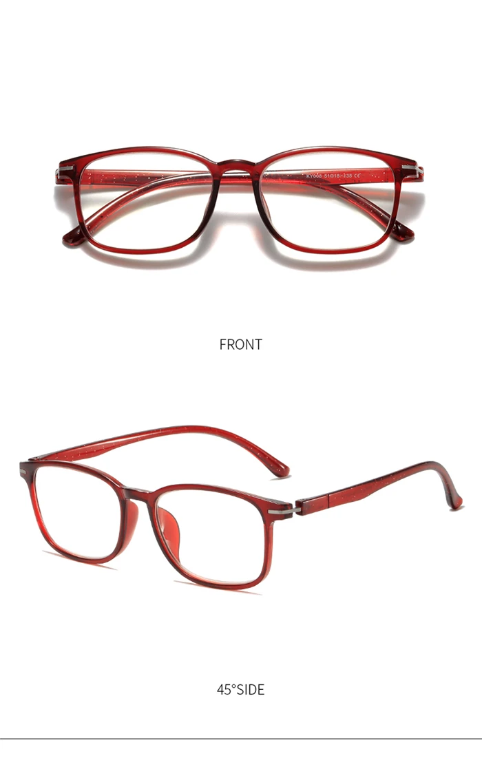 0 -0.5 -1.0 To -6.0 Women Men Square Myopia Glasses Finished Comfortable TR90 Student Prescription Glasses With Cylinder