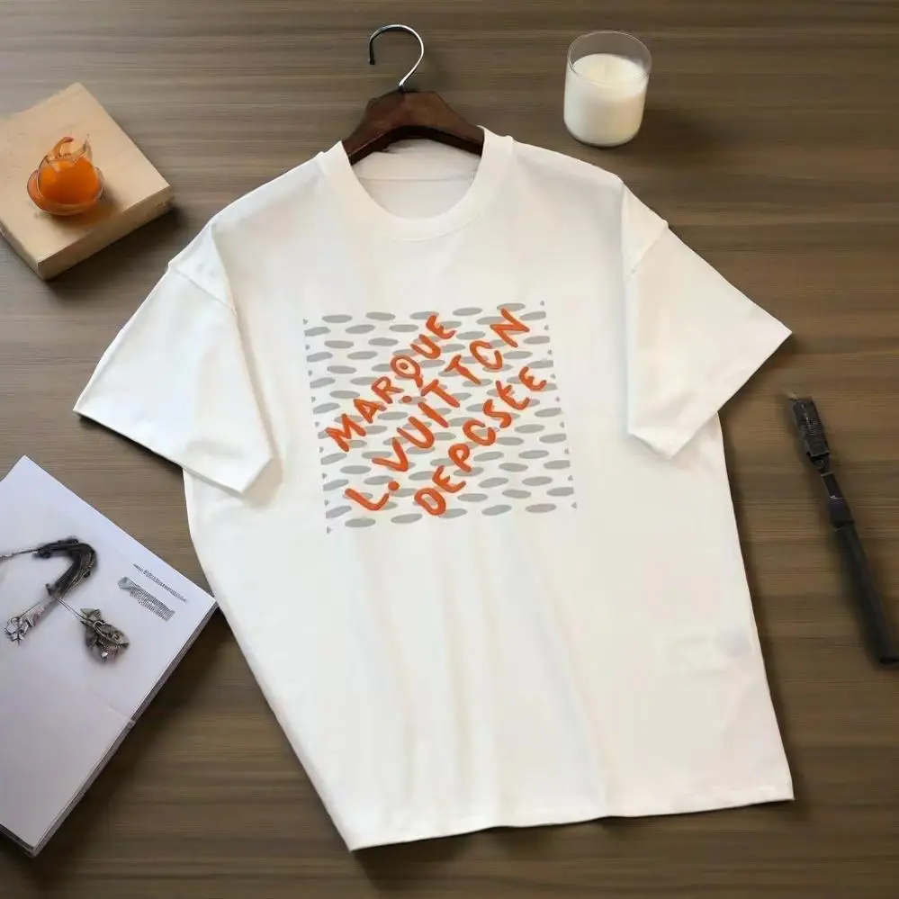 

Brand 2025 Popular Cotton Printing Crew Neck T-shirt Plus Size Women with The Same Loose Short-sleeved Casual Half-sleeved Top