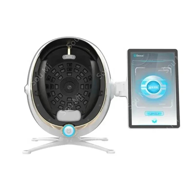 3D الجلد الماسح الضوئي العناية بالوجه محلل رصد آلة مرآة سحرية المحمولة اختبار الإنجليزية كاشف كاميرا الوجه اختبار التحليل