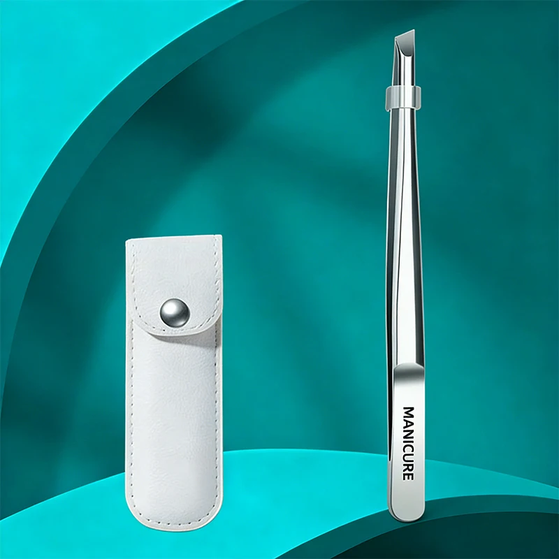 Schrägpinzette aus Edelstahl, präzise für die Augenbrauenpflege, Wimpernanwendung und Trimmen, geeignet für Bart, Schnurrbart