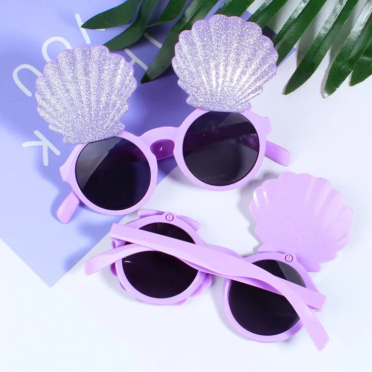 Purple Shell Sunglasses Mermaid Birthday Party Supplies Summer Beach Birthday Party Decor Hawaii Party Decor Kids Favor Gifts