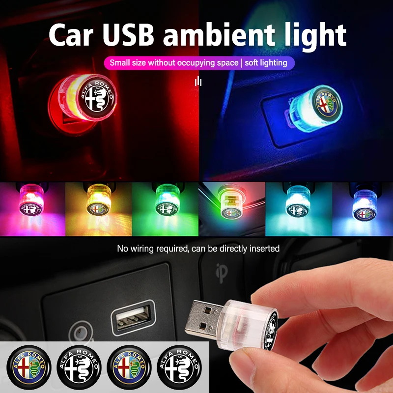 

2026 Горячий Alfa Romeo для Alfa Romeo Mini USB светодиодный автомобильный светильник, автомобильный интерьерный атмосферный светильник, аварийное освещение 159 Giulietta