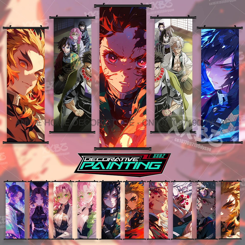 

Anime Demon Slayer Posters Uzui Tengen Home Wall Decor Kanroji Mitsuri Paintings Kamado Tanjirou Art Scrolls Pictures Wallpaper