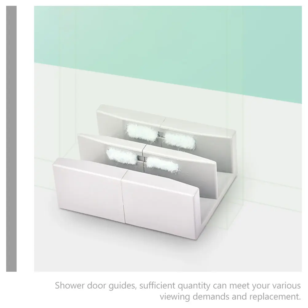 

10 шт. направляющих для душевых дверей, нижние направляющие для стеклянных раздвижных дверей, запасные части, прочные, устойчивые, легко устанавливаются, без инструментов