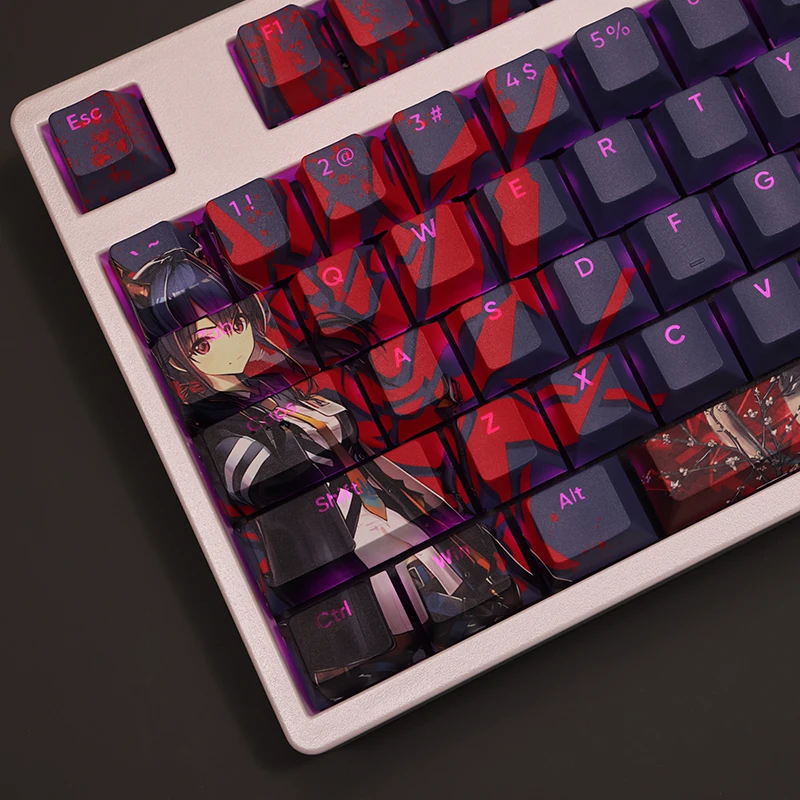 

108 клавиш/набор Arknight Ch'en PBT Anime Gaming Girl Cute DIY Keycaps для вишневого профиля MX Switch механическая клавиатура