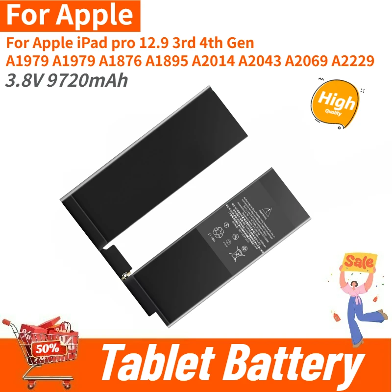 

Аккумулятор для планшета большой емкости 3,8 В, 9720 мАч для Apple iPad pro 12,9, 3-го 4-го поколения A1979 A1979 A1876 A1895 A2014 A2043 A2069 A2229
