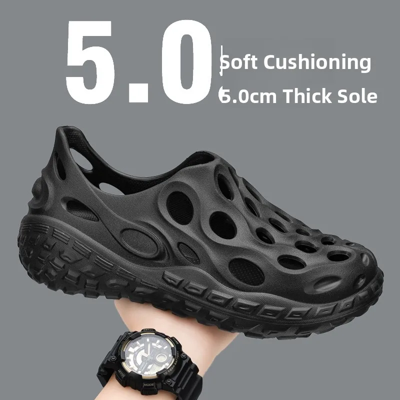 

Youth Trendy Coconut Hollow out Casual Sandals Driving Anti-Slip Summer Wearable Men's Slippers Comfortable Breathable Slip-O...