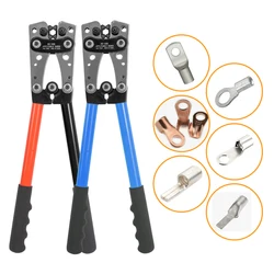 6-50mm² Battery Cable Lug Crimping Tool for AWG 10-1/0 Heavy Duty Wire Lug Tube Terminal Cable Lug Crimper Hex Crimp Tool Pliers