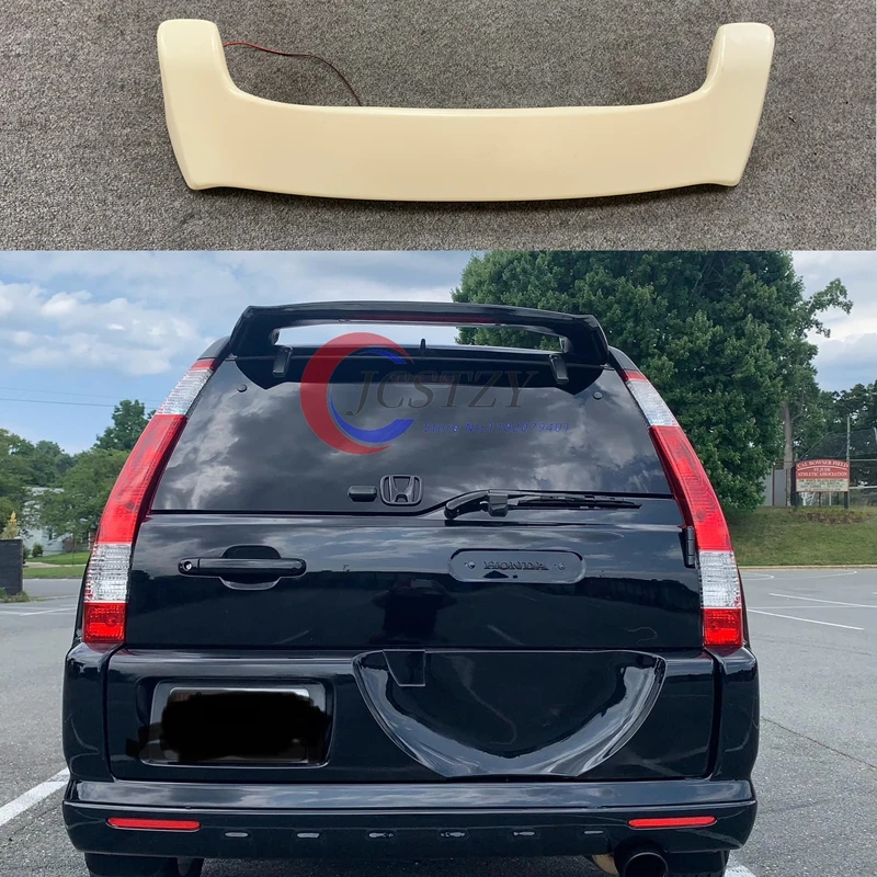 ABS Material Car Rear Wing Primer Color with Lig Rear  Press The Tail for Honda CRV Spoiler 2001-2007
