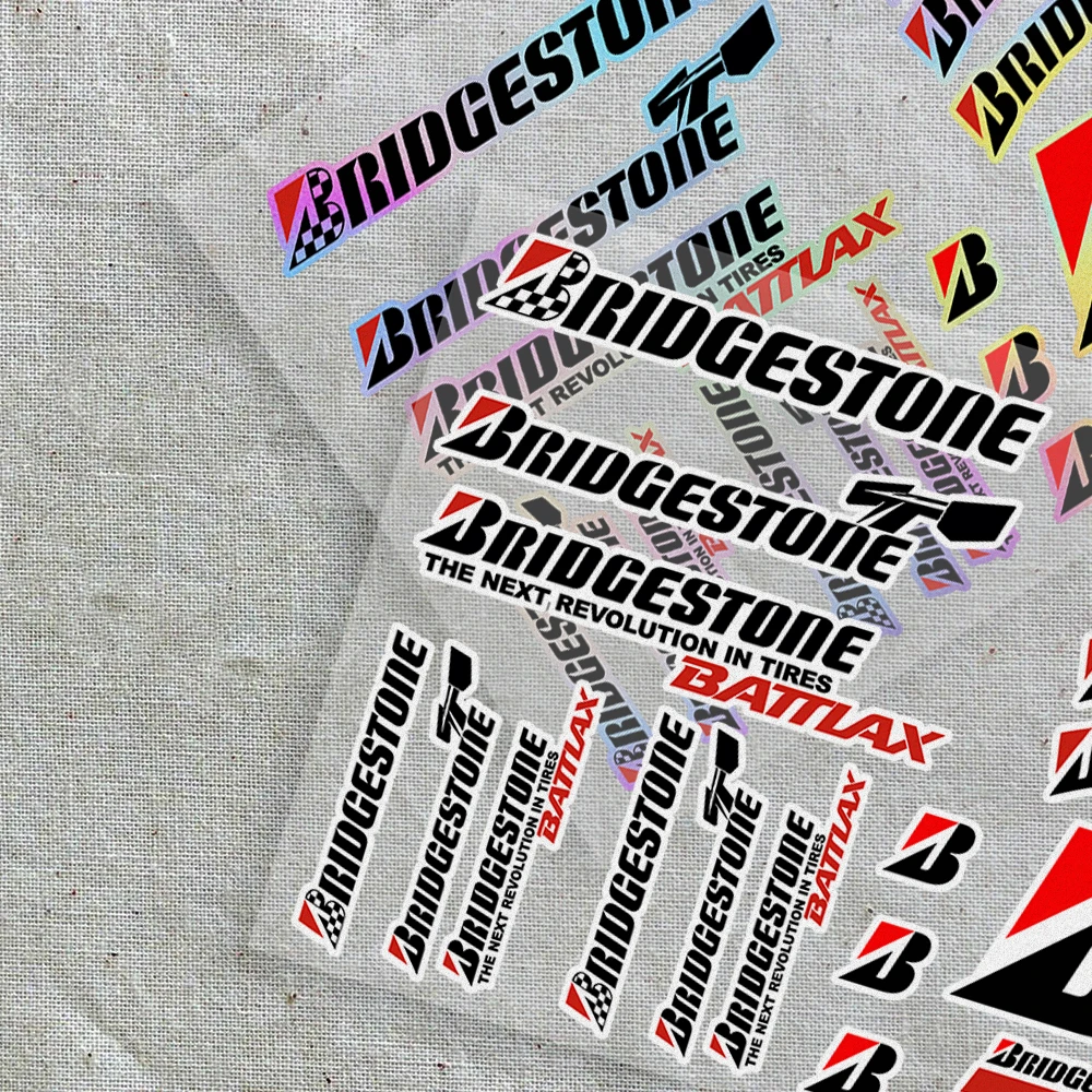 Motorcycle laser decals reflective body stickers car and bicycle helmet safety riding gear enhanced visibility For B-Bridgestone