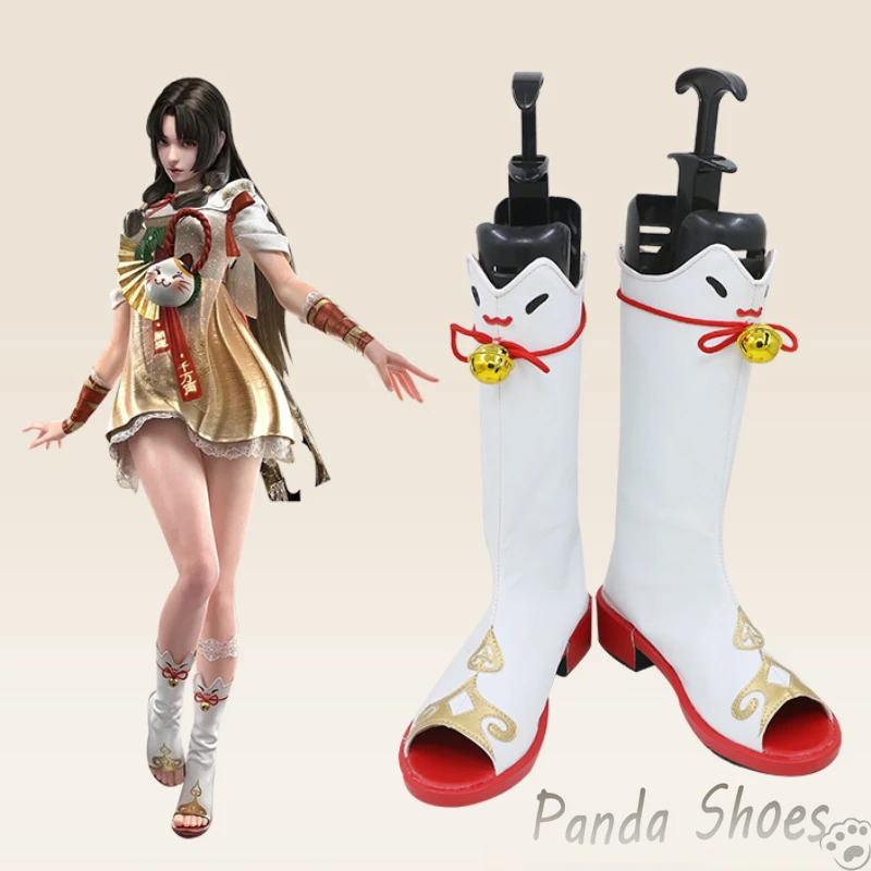 Naraka Bladepoint Kurumi Cosplay Shoes Anime Game Cos Long Clogs Boots Kurumi Cosplay Costume Prop Shoes for Halloween Party