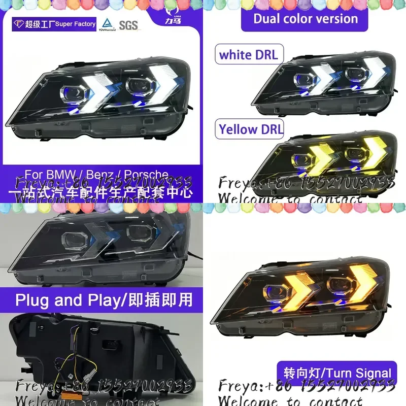 Suitable for 11-13 X3 F25 headlight assembly modified new arrow LED daytime running light turn signal