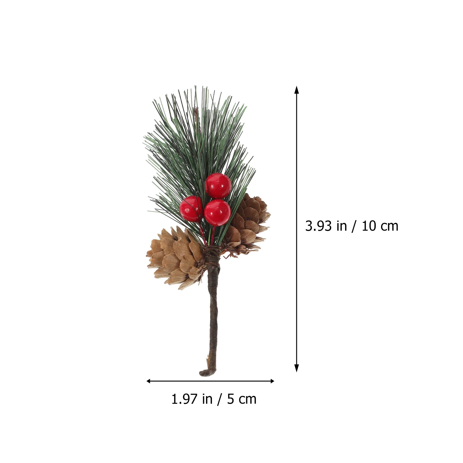 

10 Pcs Christmas Pine Cone Decoration Branches Red Berries Berry Decorations Cones Picks Pinecone Ornaments for Tree