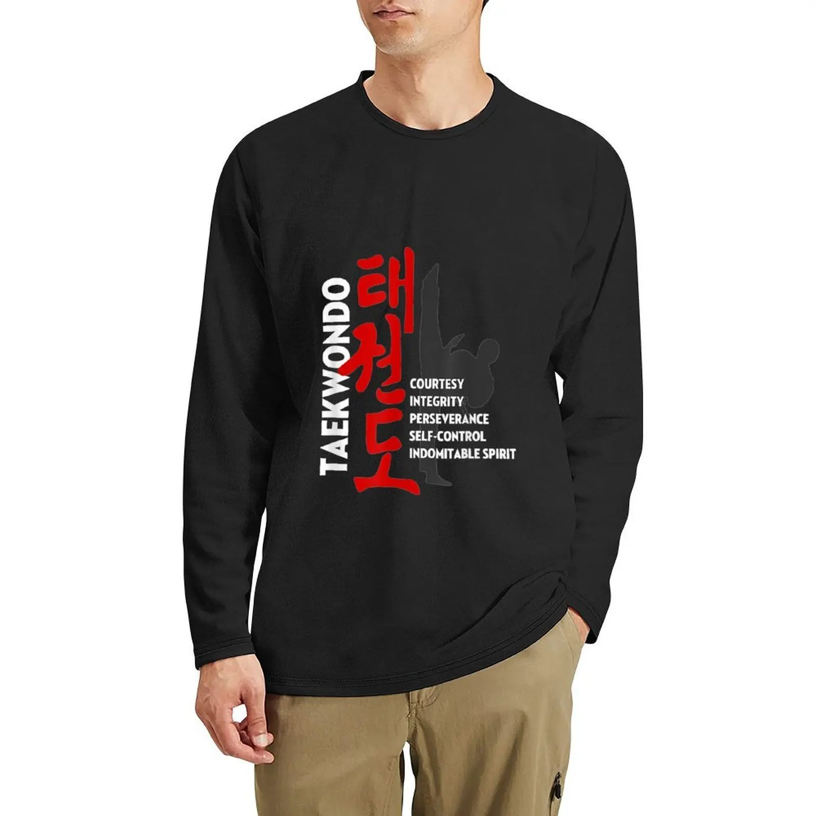 Taekwondo Tenets Long T-Shirt tops anime heavyweight t shirts funny t shirt mens vintage t shirts