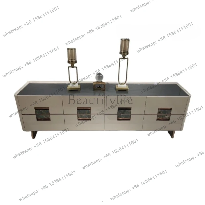 

Italian light luxury TV cabinet post-modern simple living room household small apartment storage designer model