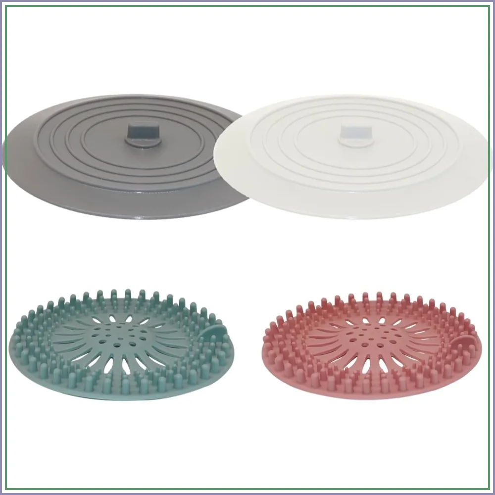 

Shower Drain Hair Catcher Tub Stopper, V-TOP Drain Cover, Silicone Bathtub Plug for Bathroom Kitchen Laundry, 4 Pack
