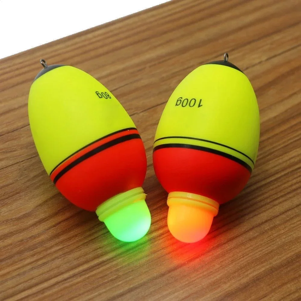 1PC Double Optical Night Light Led Electronic Luminous Sea Fishing Float Smooth Glued Surface Long Shot Drift Rod Stopper Floats