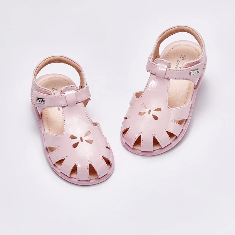 Dave Bella Children\'s Shoes Summer Style Children Sandals Girls Princess Beautiful Pink Shoes Kids Flat Sandals DB2248724