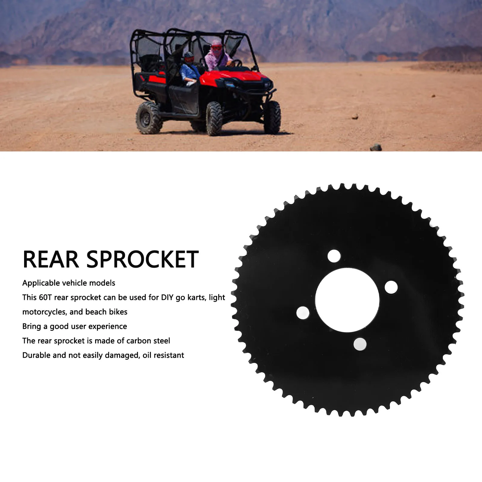

65 Teeth 35 Chain Rear Sprocket Replacement Stable 65T 35 Chain Rear Sprocket Oil Resistant Carbon Steel for Light Motorcycles