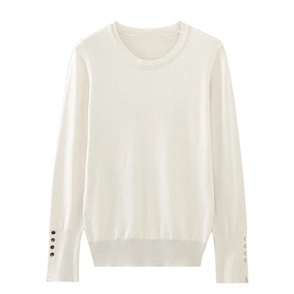 New Women's Clothing Fashionable And Simple Versatile Flat Needle Basic Knitted Sweater