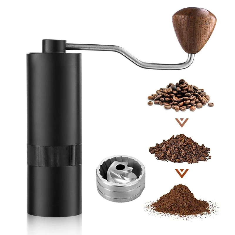 

Coffee Tools Hand Crank 6 Precise Coarseness stainless steel portable espresso Manual Coffee Grinder with conical ceramic burrs