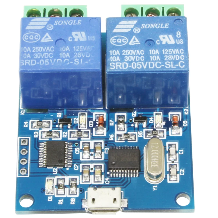 LCUS-2 Dual Channel 2-Channel USB Relay Module USB Computer Serial Port Intelligent Control Switch