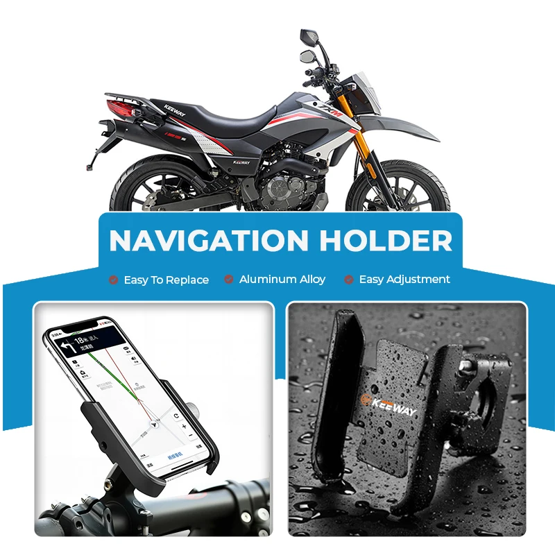 

Alloy Motorcycle Cell Phone Support Bracket Mirror Mount Navigation Stand For Keeway RKX Superlight K-Light Cruiser Hurricane