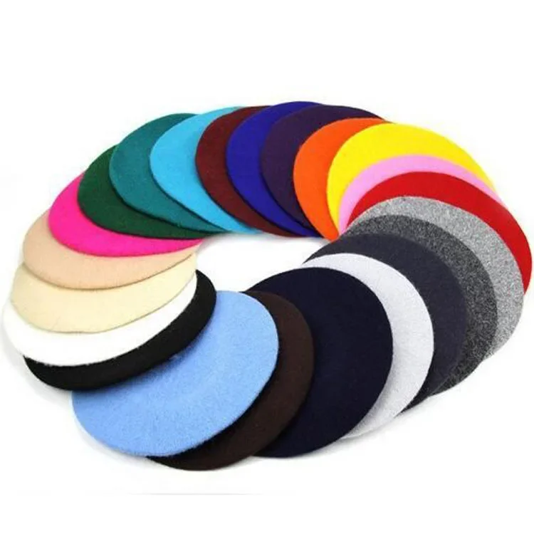 100% Wool Retro Beret Hat Autumn Winter Women British Hepburn Stylish Artist Painter Hats Thick Warm Woolen Pumpkin Beanies Cap