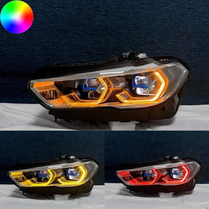 J ONE Drl Rgb Colour Control By Phone Headlight For BMW X5 X6 X5M X6M G05 G06 F95 F96 2019-2022 Accessories Car LED Lights