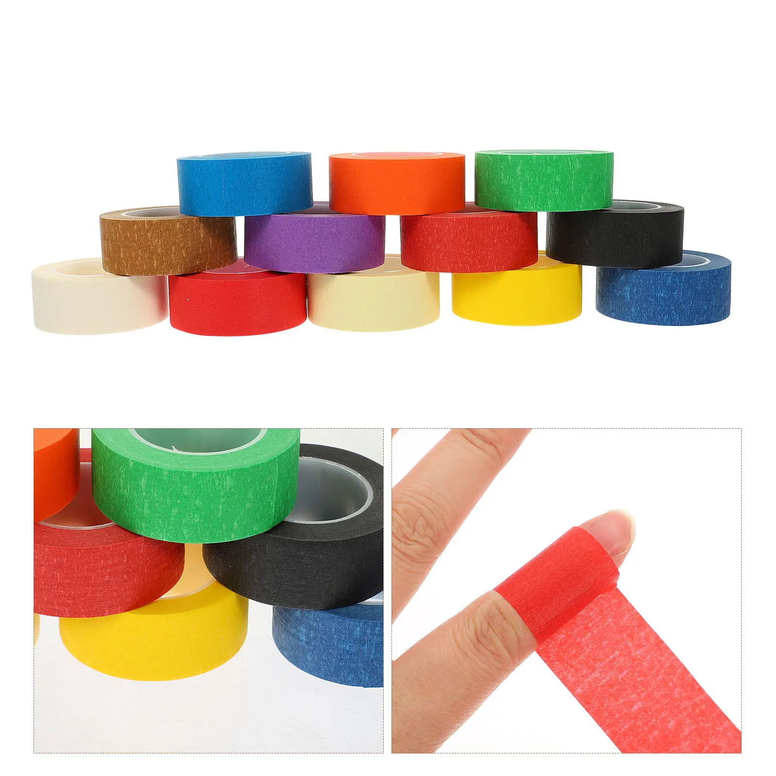 

12 шт., 12 рулонов, цветные клейкие ленты для художественных проектов, рисования, творчества, бумажные ленты для рукоделия, цветные малярные ленты