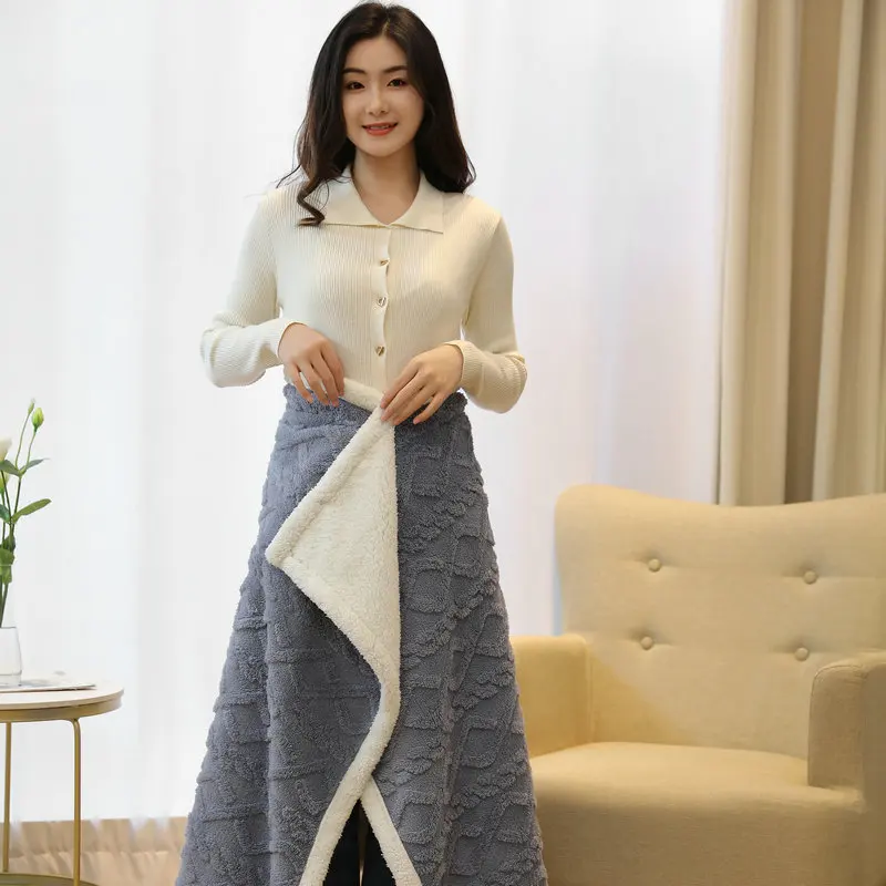 Fuzzy Wearable Blanket with Sleeves Buttons for Women Warmer Adult Taffron Comfy Wear Blankets for Office Desk Christmas Gifts