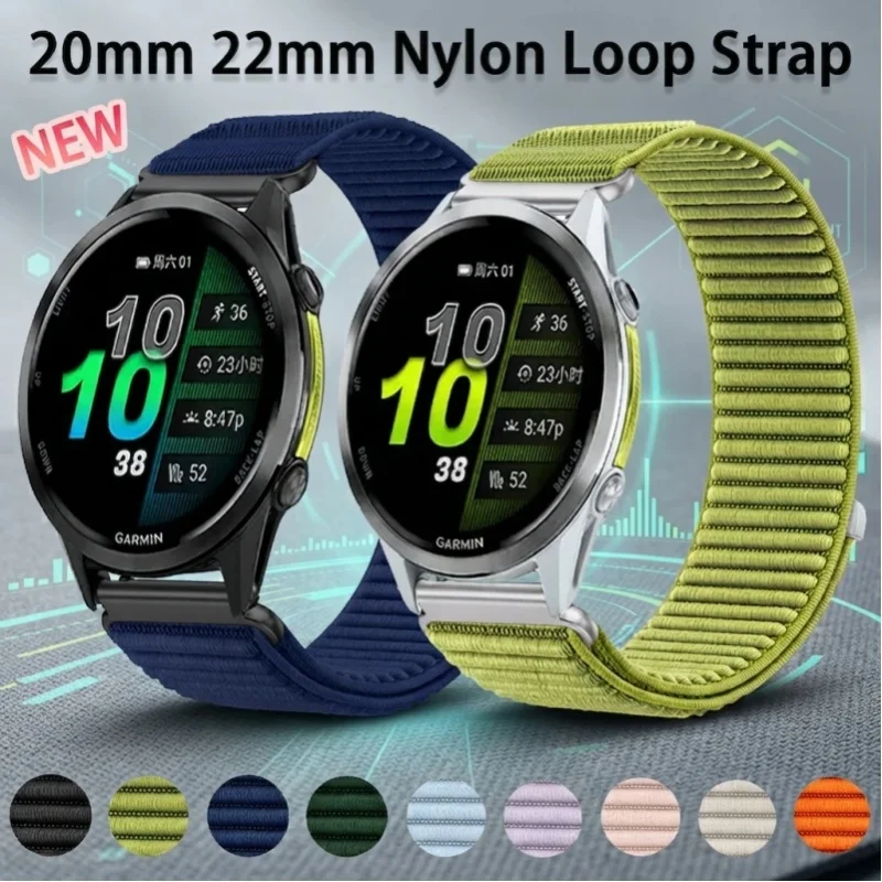 Nylon Schnellwechsel-Uhrenarmband 18 20 22MM für Garmin Active 6 5 Venu 4 Forerunner 970 570 965 265 165 55 47 42 45 41MM Smartwatch-Armband