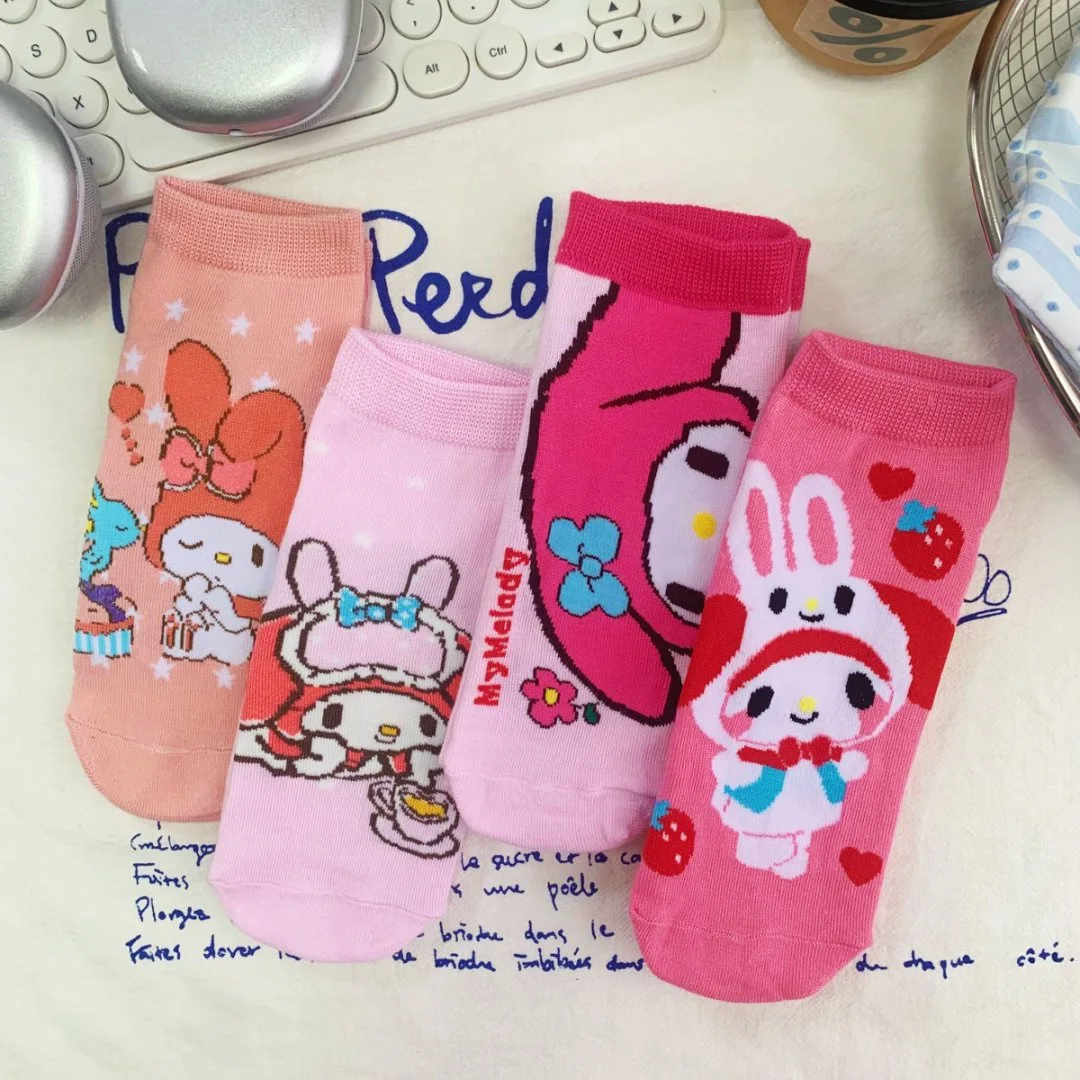 5/ نسخة كورية مزدوجة ميلودي بأنماط كرتونية - "My Melody" - جوارب نسائية جميلة ورائعة #3