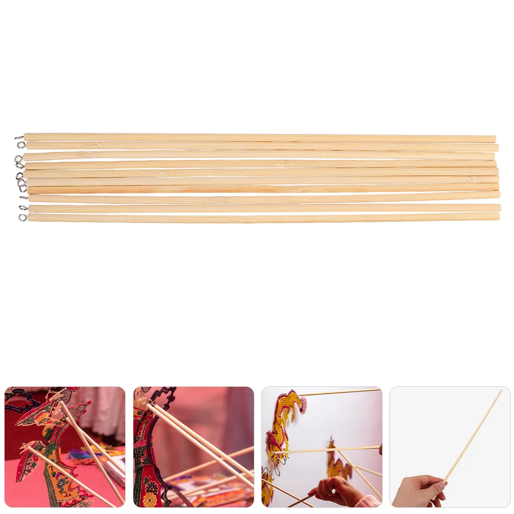 

10 Pcs Hand Puppet Joystick Tool Control Solid Wood Arm Movement Operating Rod Diy Wooden Slim Rods