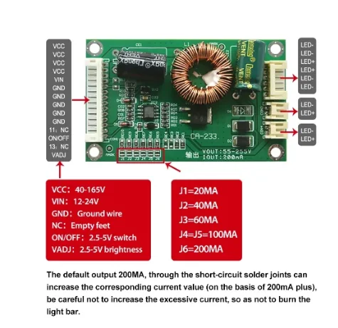 CA-233 uniwersalna płyta wzmacniacza prądu stałego o LCD LED TV 32-60 cali 55-255V płyta do prądu stałego wyjściowa