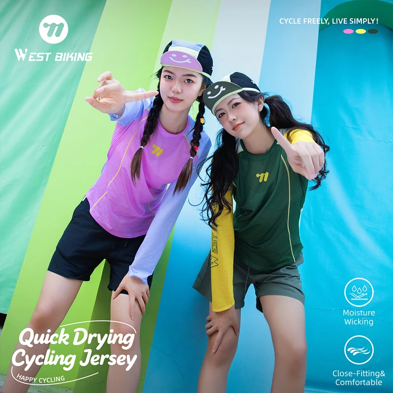 

WEST BIKING Quick Dry Cycling Jersey Casual Fashion Long Sleeves Bicycle Clothing Hiking Commuting Women's Outdoor Sports Shirt
