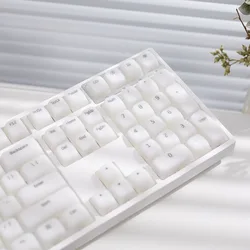 Silicone Keycap Jelly Pudding 108 Keys Mechanical Keyboard for MX Switch Chreey Profile White Keycaps DIY Backlit Jelly Crystal