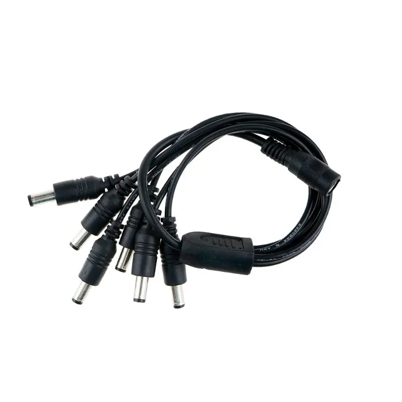 DC Power Jack 5.5x2.1mm Cable 1 Female to 2,3,4,5,6,8 Male Plug Splitter Adapter for Security CCTV Camera and LED Strip