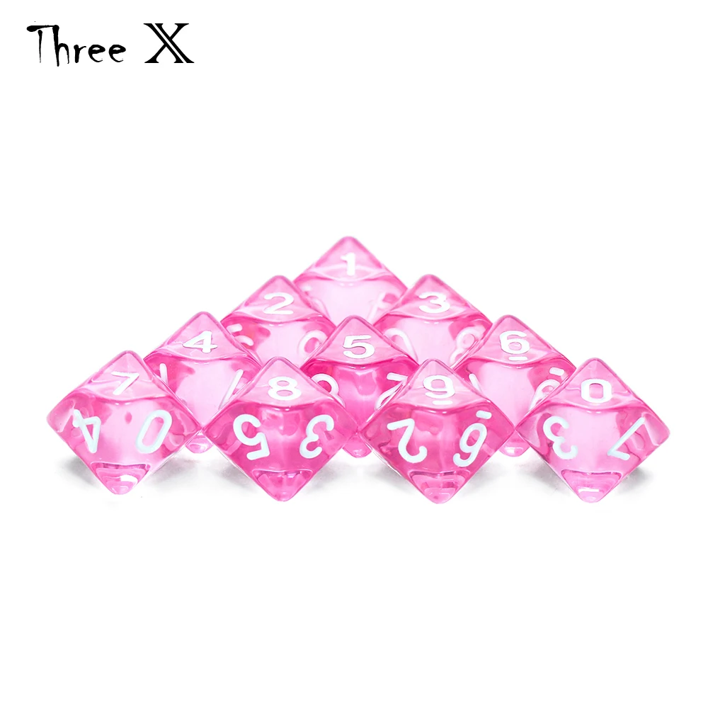 D10 DICE Set-10 d10, Perfect for Math Dice Games - 10 Sided Polyhedral Plastic  Table Top RPG