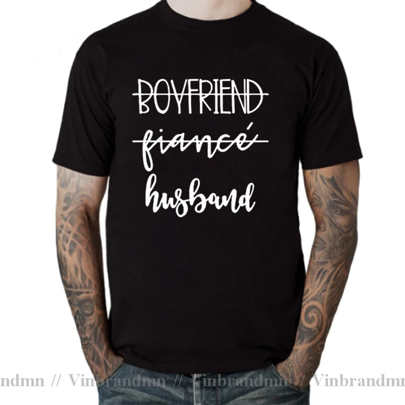 Boyfriend Fiance Husband T-Shirt Girlfriend Fiancee Wife T shirts Mr White Mrs Tumblr Engagement Gift Fiance Bachelorette TShirt