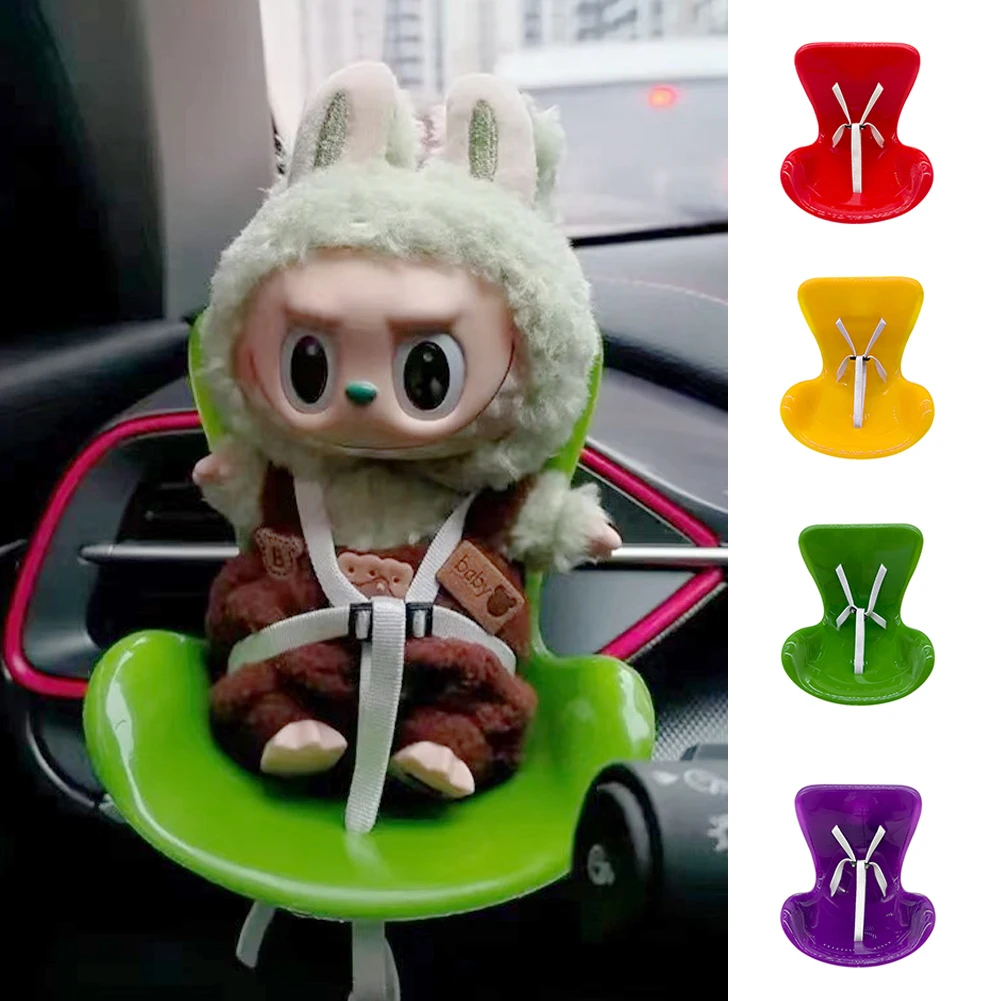 For Labubu Car Doll Safety Seat Kawaii Ob11 Doll Seat Car Air Aromatreatment Decoration Cute Car Decoration Dolls Accessories