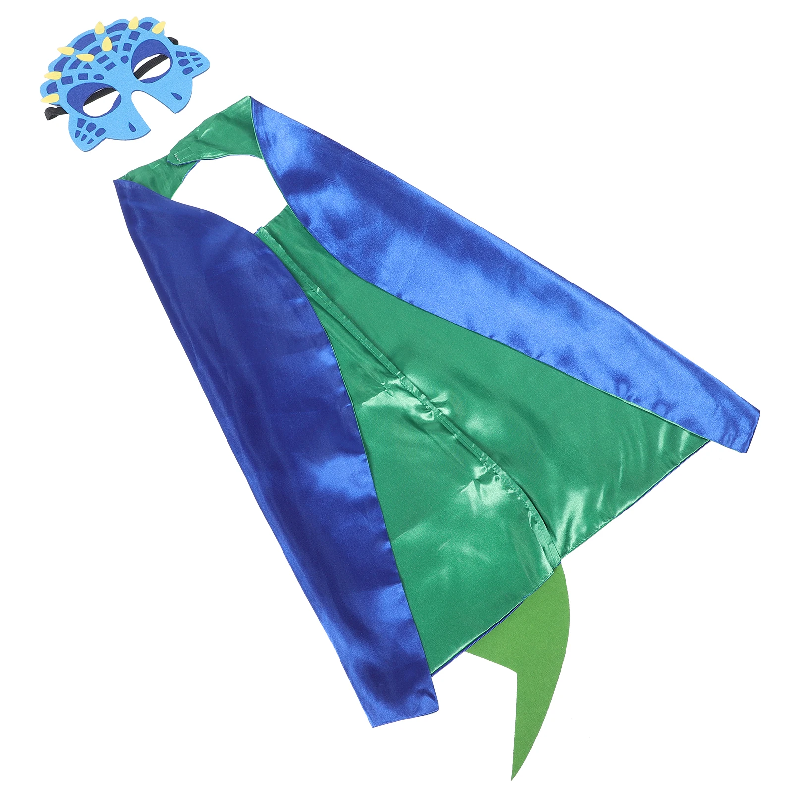 

1 set Dinosaur Cape Mask Kids Cartoon Cloak Costume Party Accessories Soft Comfortable Fabric Halloween Dress Up Props