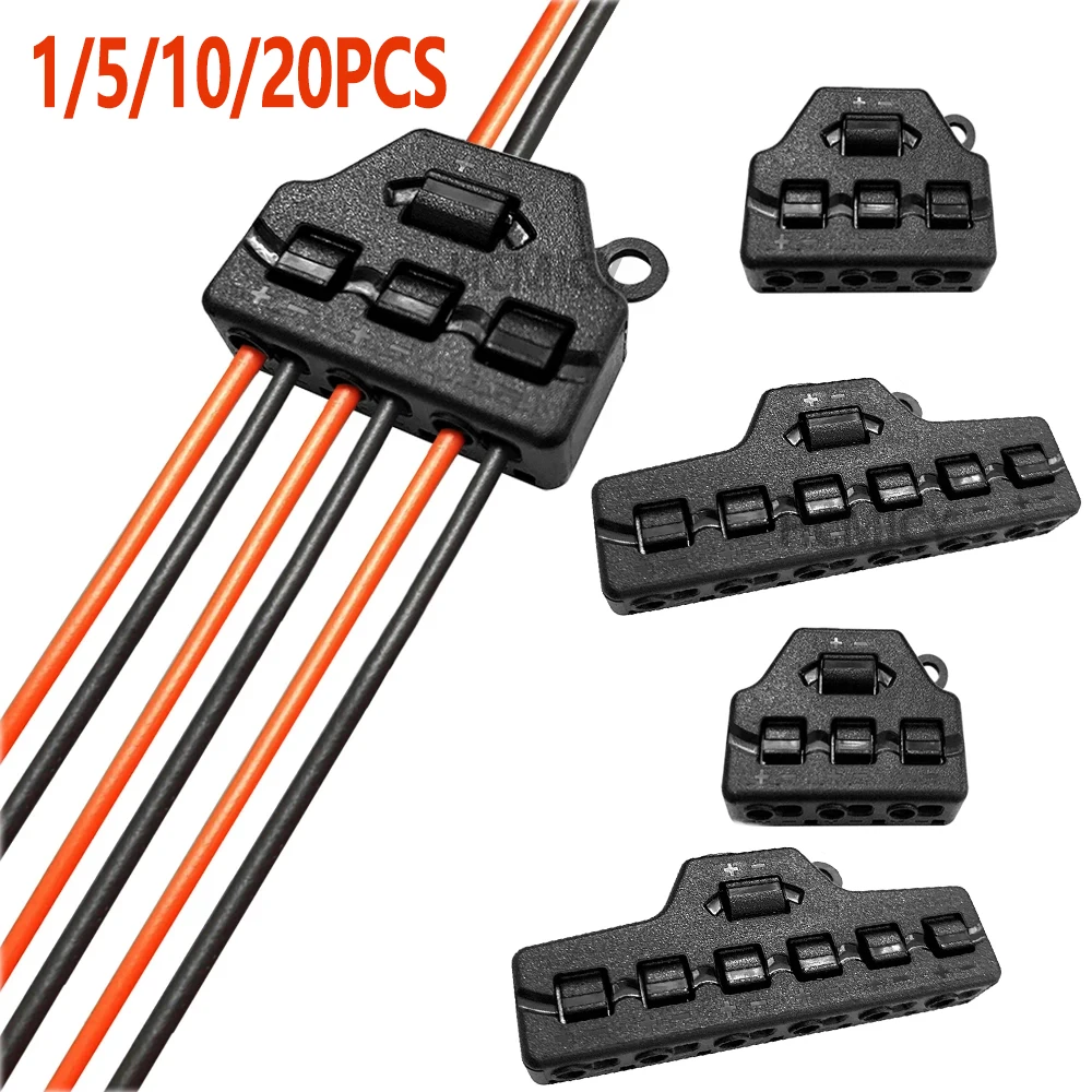 3/6 Ports LED Distributor Terminal Connector Quick Connection To Copper Hardware No Battery Required Home Terminal Block