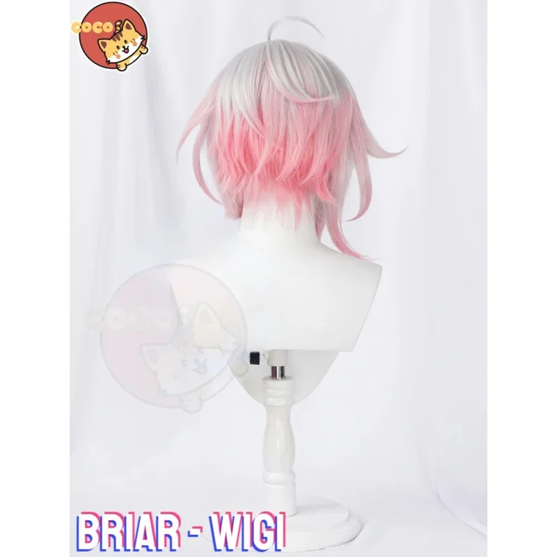 FC6Briar Cosplay Peruca Jogo LOL The Restrained Hunger Cosplay Briar Peruca Branco Misto Rosa Curto Peruca Cosplay CoCos @ FC8!