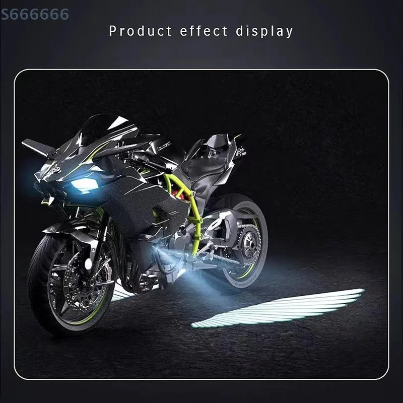 

Dual Pack Motorcycle Angel Wings LED Projection Light, Anti-collision Laser Light for Street Modification Decor
