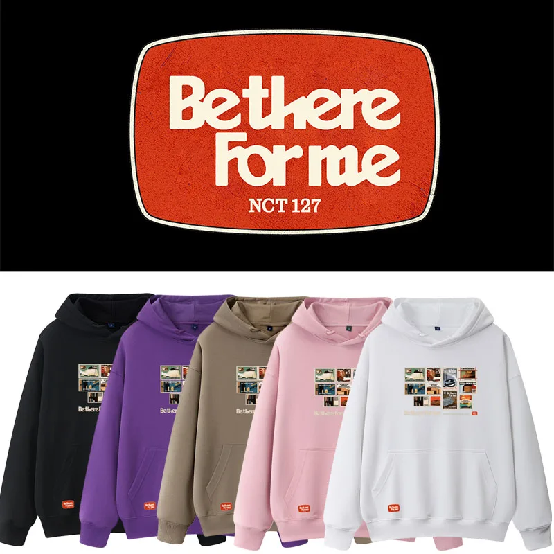 

NCT27 BeThereForMe Album Hooded Sweatirt Fce Lined Support Jaet Spring Autumn Winter Regular Fit Long Sve Crew Ne