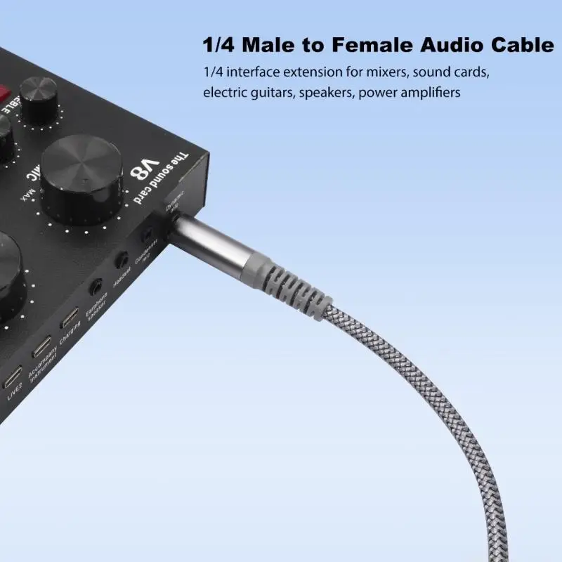 M5TD Auditory Cable 6.35mm Male to Female Cord Double Shielding Noise Reduces